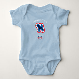 Beagle Patriotic Red White And Blue 4th July Dog Baby Bodysuit