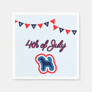 Beagle Patriotic Red White And Blue 4th Of July Napkin