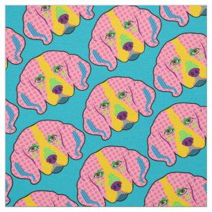 Beagle Pattern Pop Art Fabric