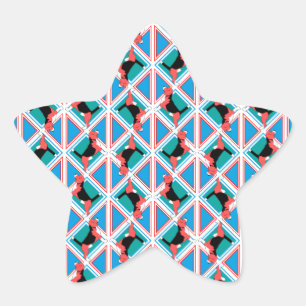 Beagle Pattern Quattrodog Star Sticker