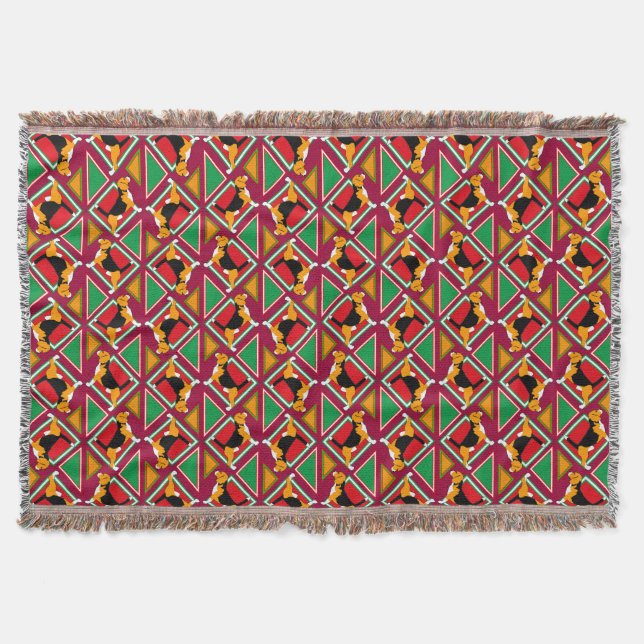 Beagle pattern throw blanket (Front)