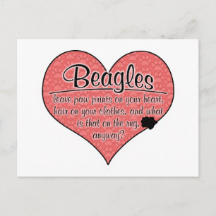 Beagle Paw Prints Dog Humour Postcard