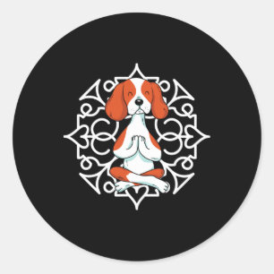 Beagle Paws Pet Dog Yoga Practitioner Meditate Inh Classic Round Sticker