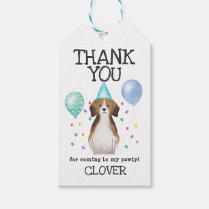Beagle Pawty Dog Birthday Thank You Favour Gift Ta Gift Tags