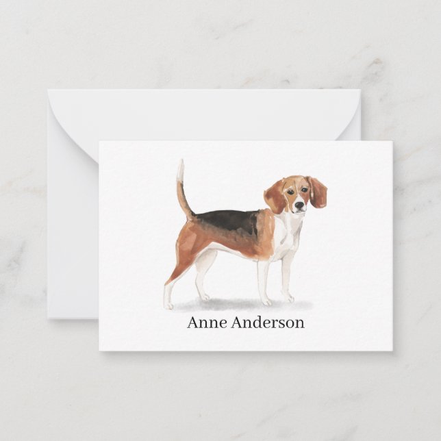 Beagle personalized Note Card (Front)