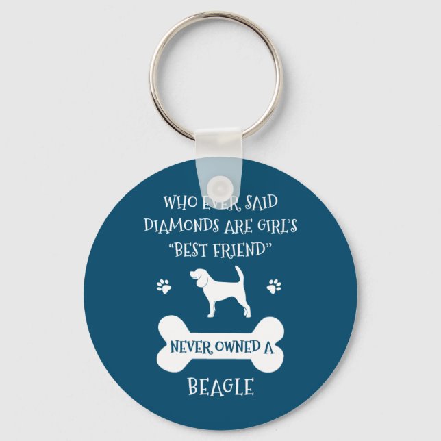 Beagle Pet Dog Best Friend Keychain (Front)