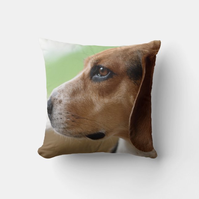 Beagle Pet Dog Throw Pillow Home Decor (Front)