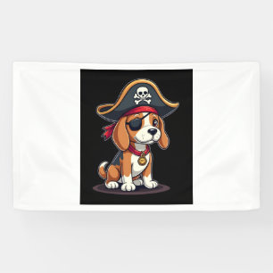 Beagle Pirate Costume Jolly Roger Flag Skull Cross Banner