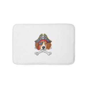 Beagle Pirate Costume Jolly Roger Flag Skull Cross Bath Mat