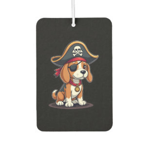 Beagle Pirate Costume Jolly Roger Flag Skull Cross Car Air Freshener