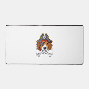 Beagle Pirate Costume Jolly Roger Flag Skull Cross Desk Mat