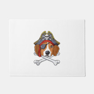 Beagle Pirate Costume Jolly Roger Flag Skull Cross Doormat