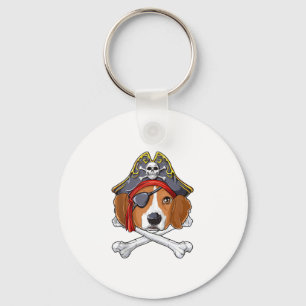 Beagle Pirate Costume Jolly Roger Flag Skull Cross Key Ring