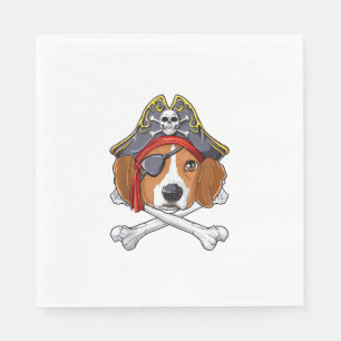 Beagle Pirate Costume Jolly Roger Flag Skull Cross Napkin