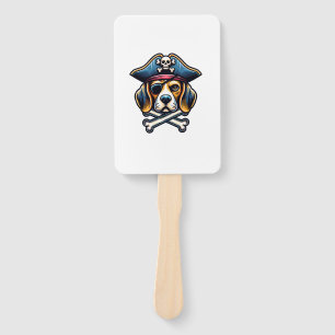 Beagle Pirate Costume Skull Crossbones Dog Lovers Hand Fan
