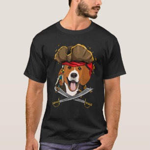 Beagle Pirate Kids Dog Pirate Pumpkin Halloween T-Shirt