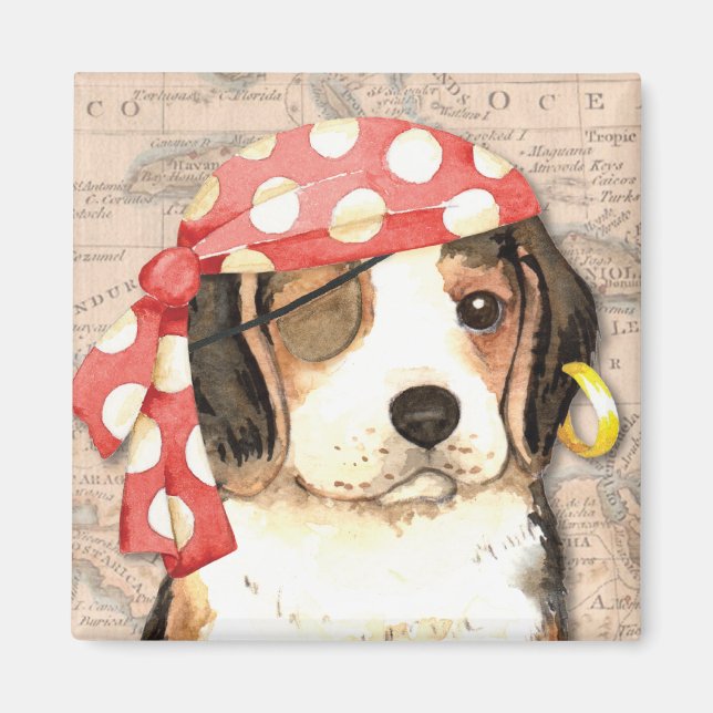 Beagle Pirate Magnet (Front)