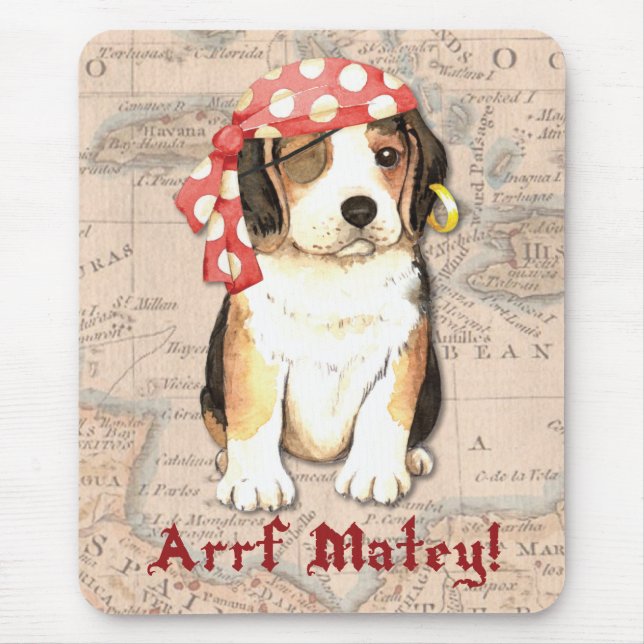 Beagle Pirate Mouse Pad (Front)