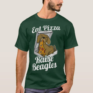 Beagle Pizza Walk Dog Owner Lover Puppy 75 T-Shirt