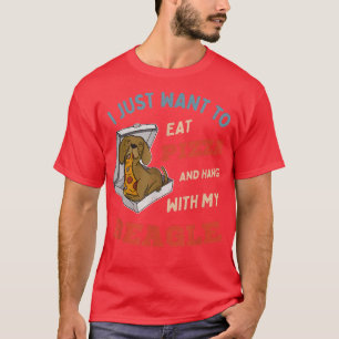 Beagle Pizza Walk Dog Owner Lover Puppy 79 T-Shirt