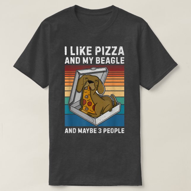 Beagle Pizza Walk Dog Owner Lover Puppy 81 T-Shirt (Design Front)