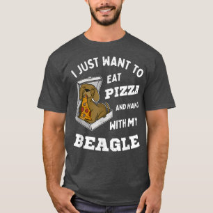 Beagle Pizza Walk Dog Owner Lover Puppy 89 T-Shirt