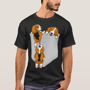 Beagle Pocket Graphic Dog T-Shirt