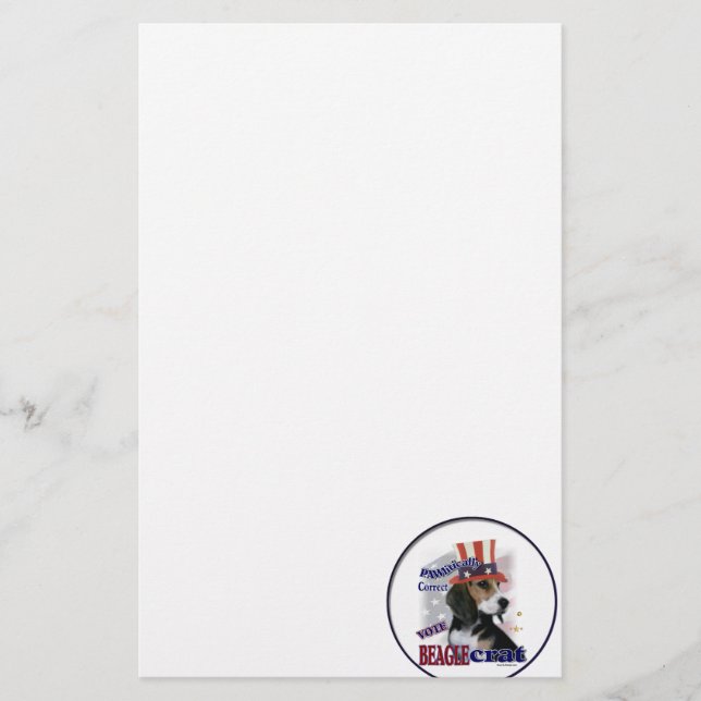 Beagle Political Humour Stationery (Front)