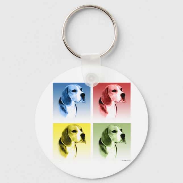 Beagle Pop Art Key Ring (Front)