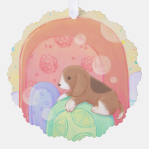 Beagle & Popsicles Tree Decoration Card