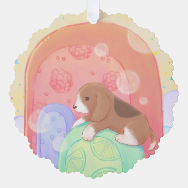 Beagle & Popsicles Tree Decoration Card (Front)
