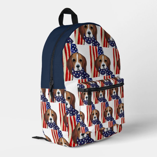BEAGLE PRINTED BACKPACK (Back Corner Left)