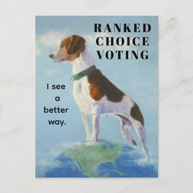 Beagle promotes Ranked Choice Voting Holiday Postcard (Front)