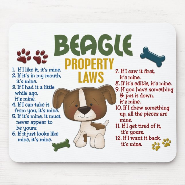 Beagle Property Laws 4 Mouse Pad (Front)