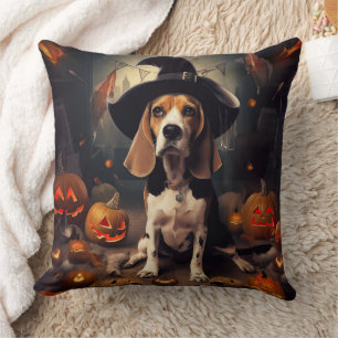 Beagle Pumpkins Halloween Scary Cushion