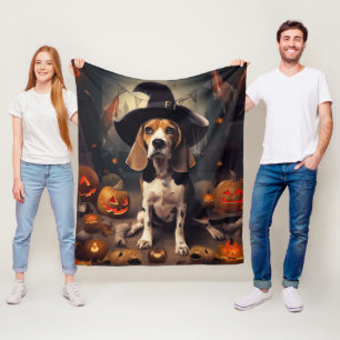Beagle Pumpkins Halloween Scary Fleece Blanket