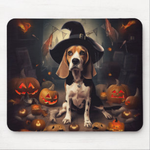 Beagle Pumpkins Halloween Scary Mouse Pad
