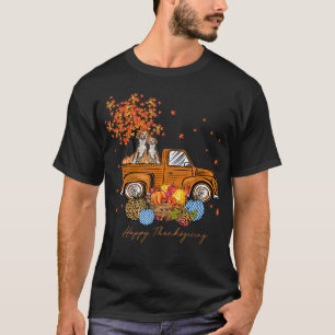 Beagle Pumpkins Truck Leaf Autumn Fall Thanksgivin T-Shirt
