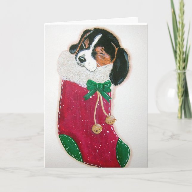 Beagle Pup Christmas card (Front)