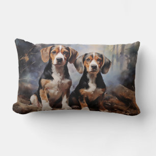Beagle puppies lumbar cushion
