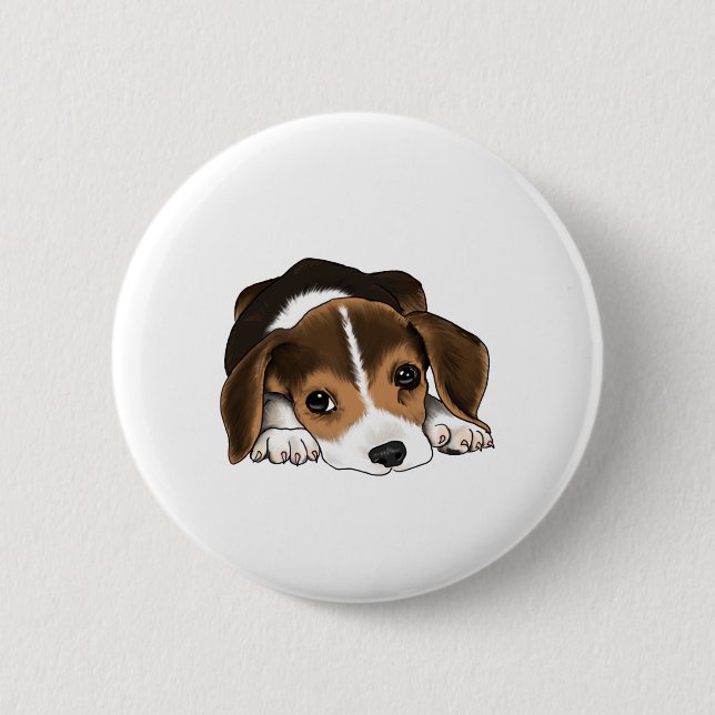 Beagle Puppy 6 Cm Round Badge (Front)