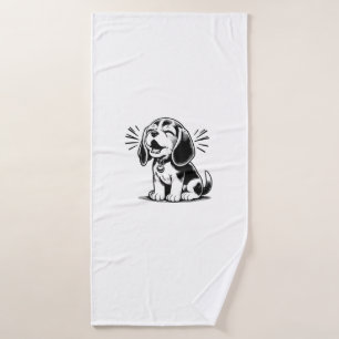 Beagle puppy adorable, family Animal lover Bath Towel