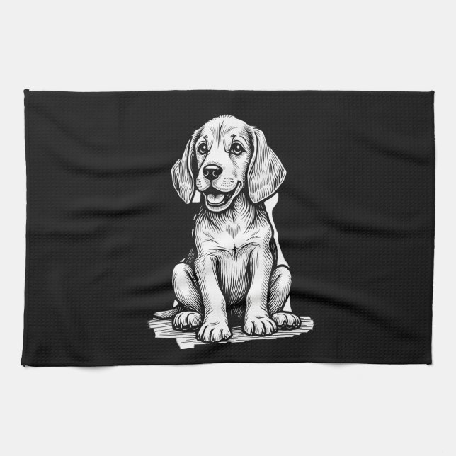 Beagle puppy adorable, family Animal lover Tank To Tea Towel (Horizontal)