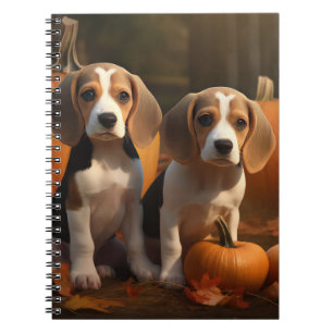 Beagle Puppy Autumn Delight Pumpkin Notebook