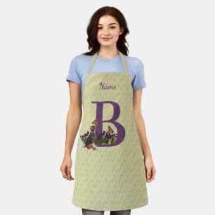 Beagle Puppy Butterflies Monogram Initial B Name   Apron
