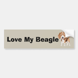 Beagle Puppy Cartoon Bumper Sticker