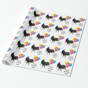 Beagle Puppy Custom Name Wrapping Paper