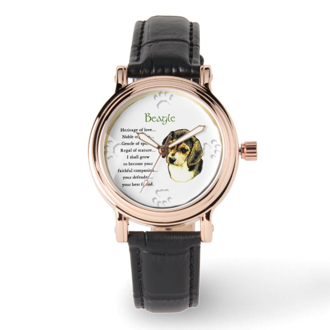 Beagle Puppy Heritage of Love Gifts Watch (Front)