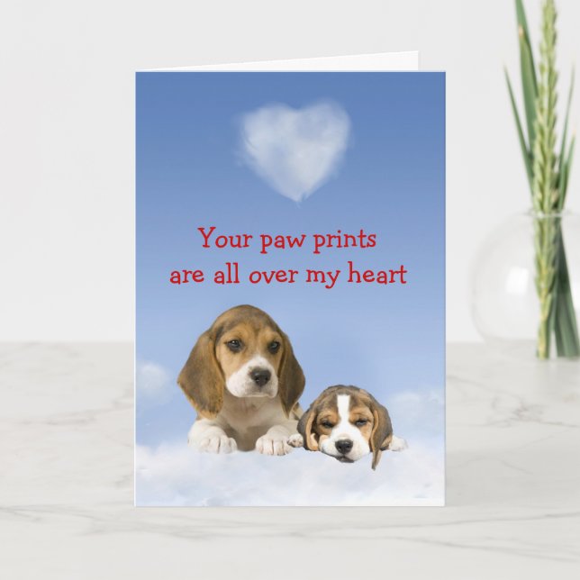 Beagle Puppy Love Card (Front)