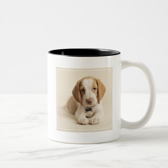 Beagle Puppy Two-Tone Coffee Mug (Right)